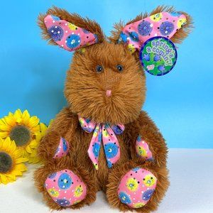 RARE Sugar Loaf Easter Brown Bunny Rabbit Sequins Plush Stuffed Animal‎ Toy